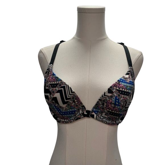 Victoria's Secret Very Sexy Lightly Lined Front Clip Plunge Bra 34/D Geometric - Picture 1 of 15